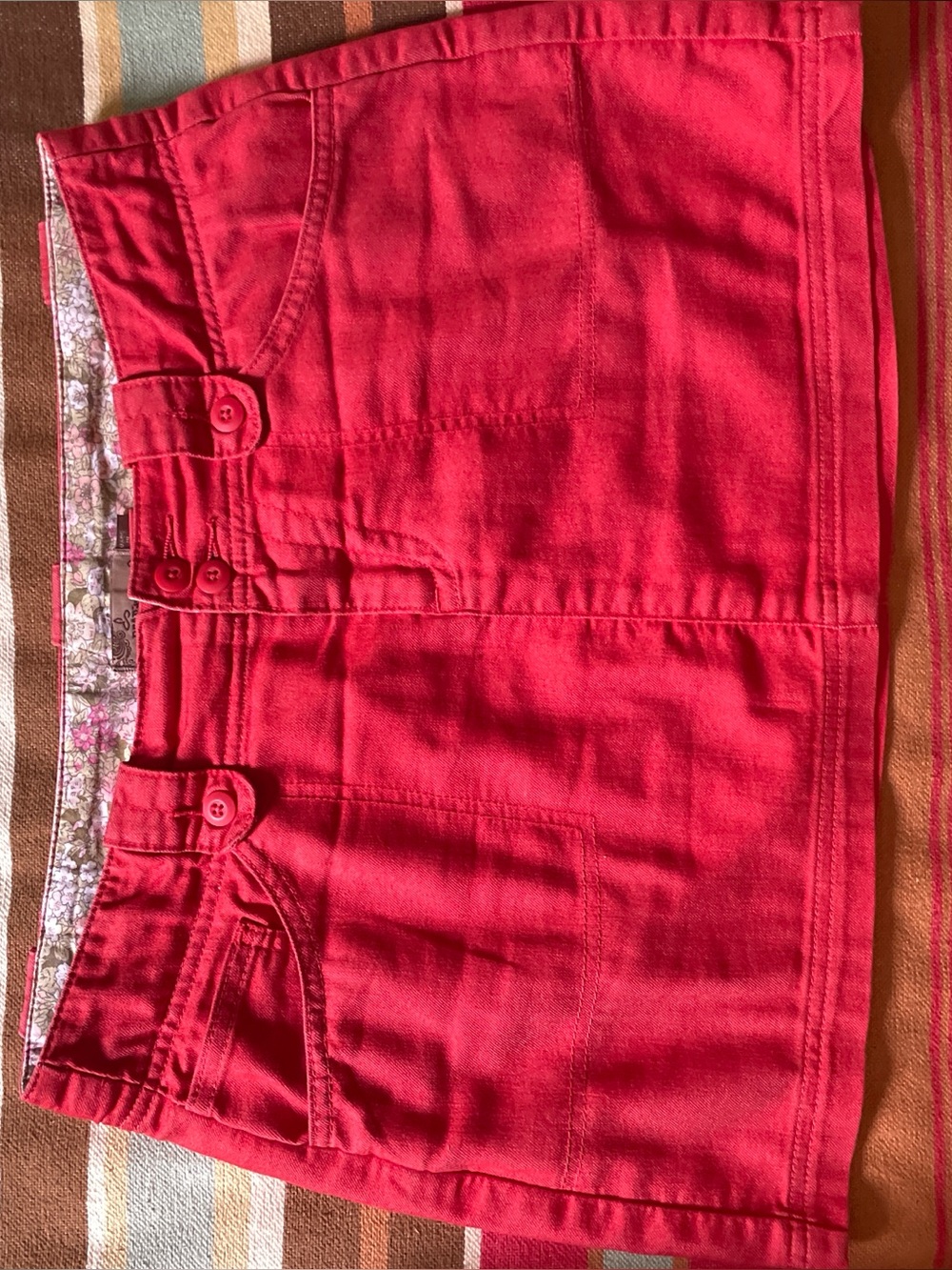 prAna | Breathe Mid-Rise Mini Skirt in Red w/ Fly Front & 4 Pockets ♥ Sz 6 - Picture 4 of 7